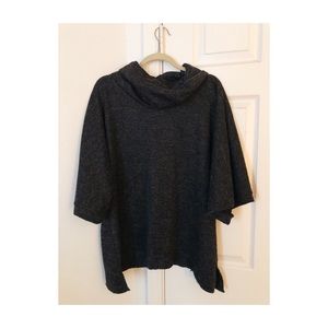 Grey textured cowl neck sweater